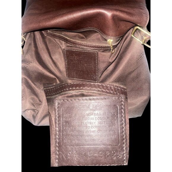 VTG Coach Legacy Monterey Flap 9829 Mahogany Leather Brass Bag Costa Rica Y2K - Picture 9 of 10